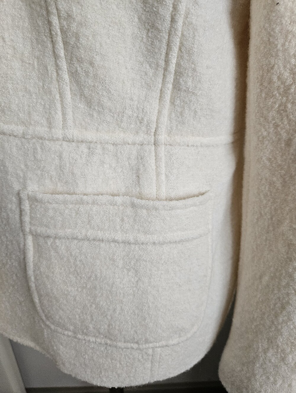 NWOT TALBOTS Feminine Boiled Wool Winter White Jacket | SZ 8P - Picture 7 of 14
